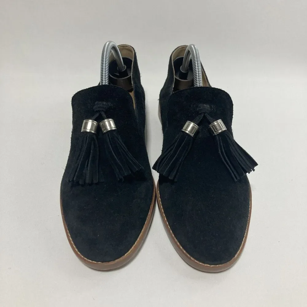 Franco Sarto L-Hadden Womens Sz 7.5 M‎ Suede Loafers Slip On Shoes With Tassels